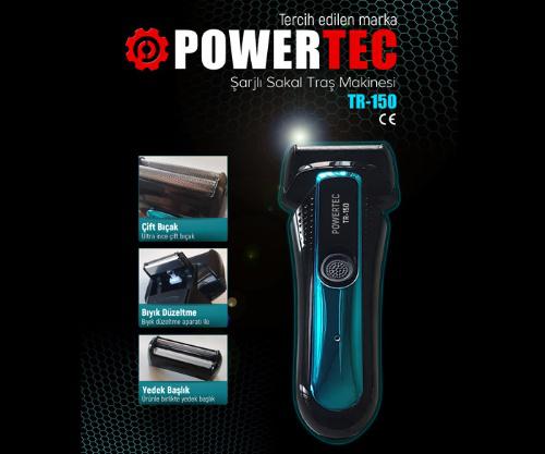 Powertec TR-150 Şarjlı  Sakal Traş Makinesi